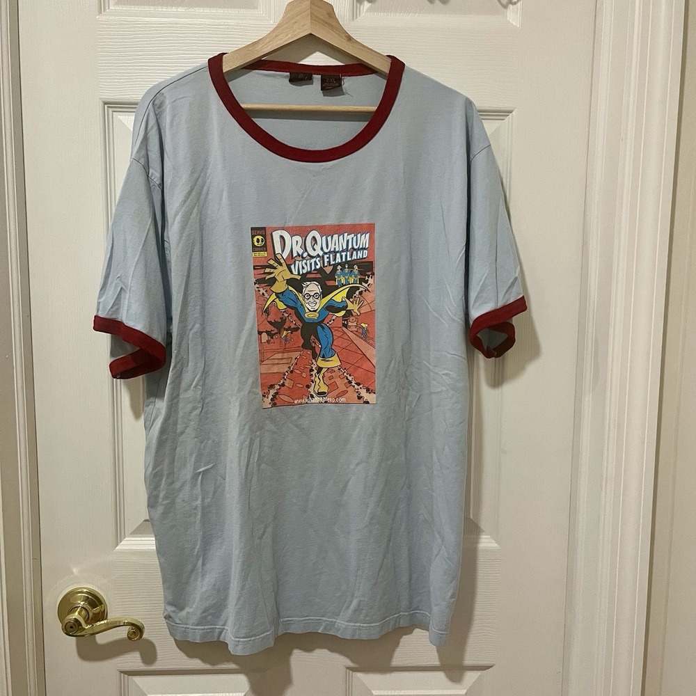 Rare VTG Dr Quantum‎ Visits Flatland Graphic Tee 2XL What The Bleep Do We Know